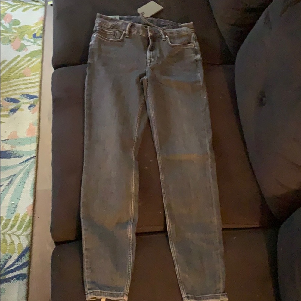 All saints zip back black jeans
